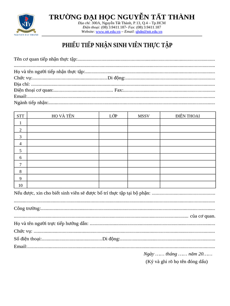 23 05 2019 16 00 23 Bm 01 Phieu Tiep Nhan Sv Thuc Tap Pdf
