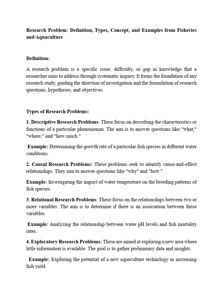 Research Problem Sample Pdf