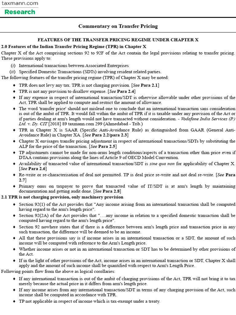 Indian Transfer Pricing Regime Overview | PDF | Tax Avoidance | Taxes