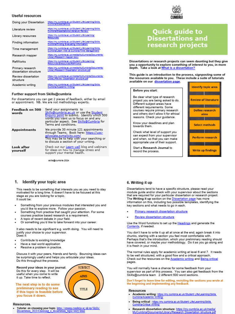Dissertation Support and Structure Guide | PDF | Thesis | Statistics
