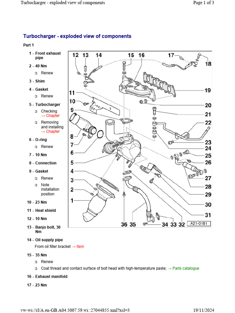 Turbocharger Component Exploded View | PDF | Turbocharger | Vehicle ...