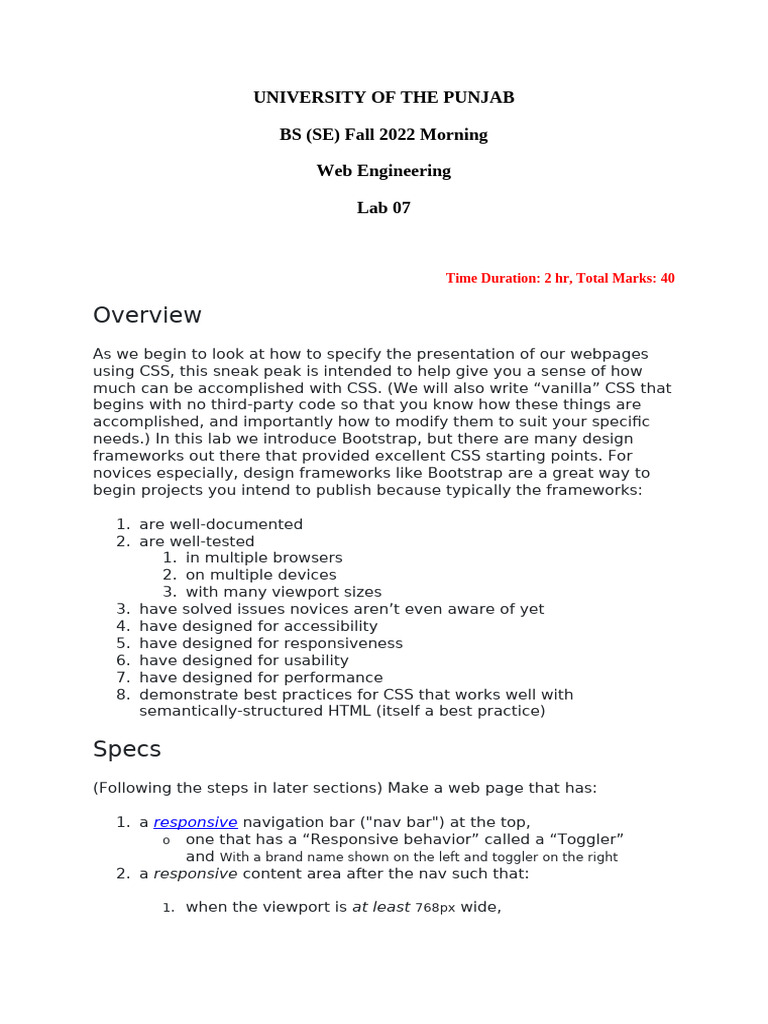 lab 07 | PDF | World Wide Web | Internet & Web