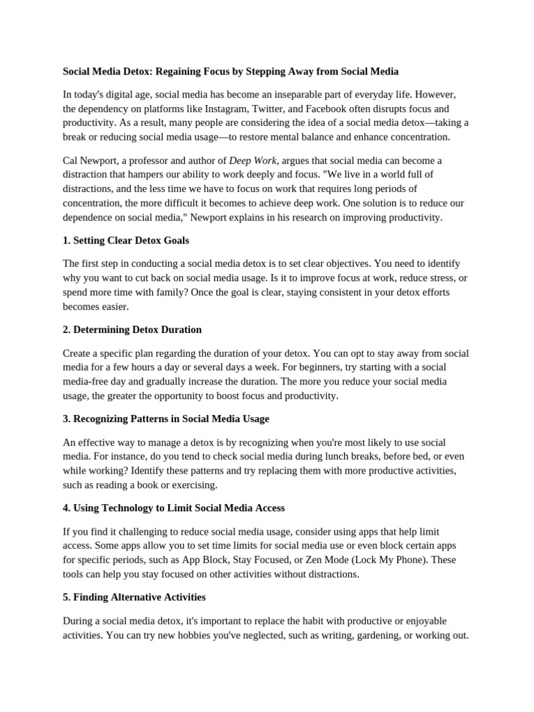 View of Social Media Detox | PDF | Social Psychology | Psychology