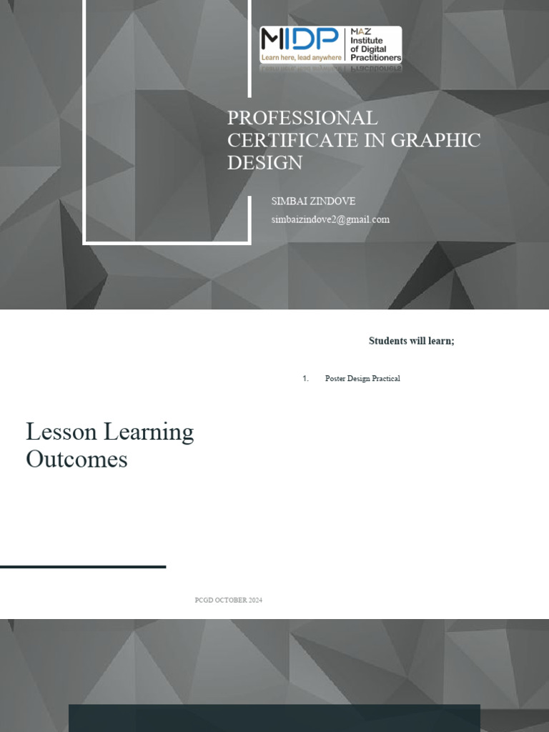 Lesson 8 -Poster Design Practical 1 | PDF