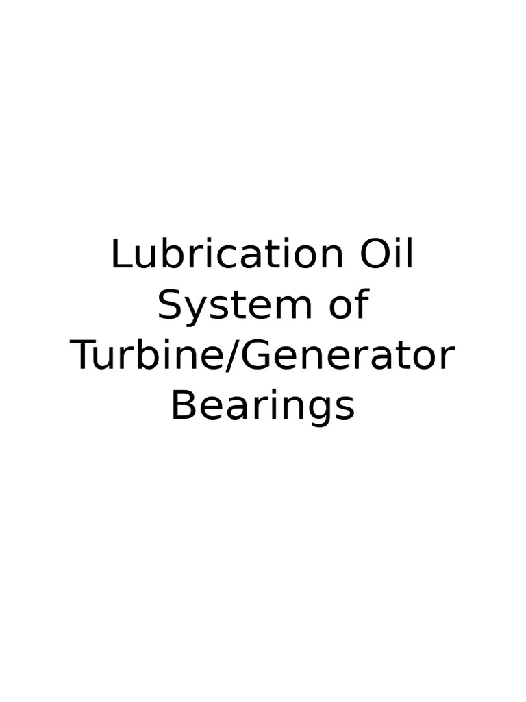 Turbine Generator Bearing Lubrication Guide | PDF | Bearing (Mechanical ...
