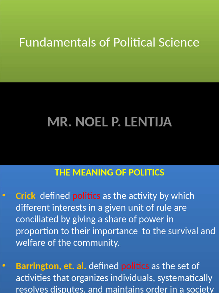 Key Concepts in Political Science | PDF | Power (Social And Political ...