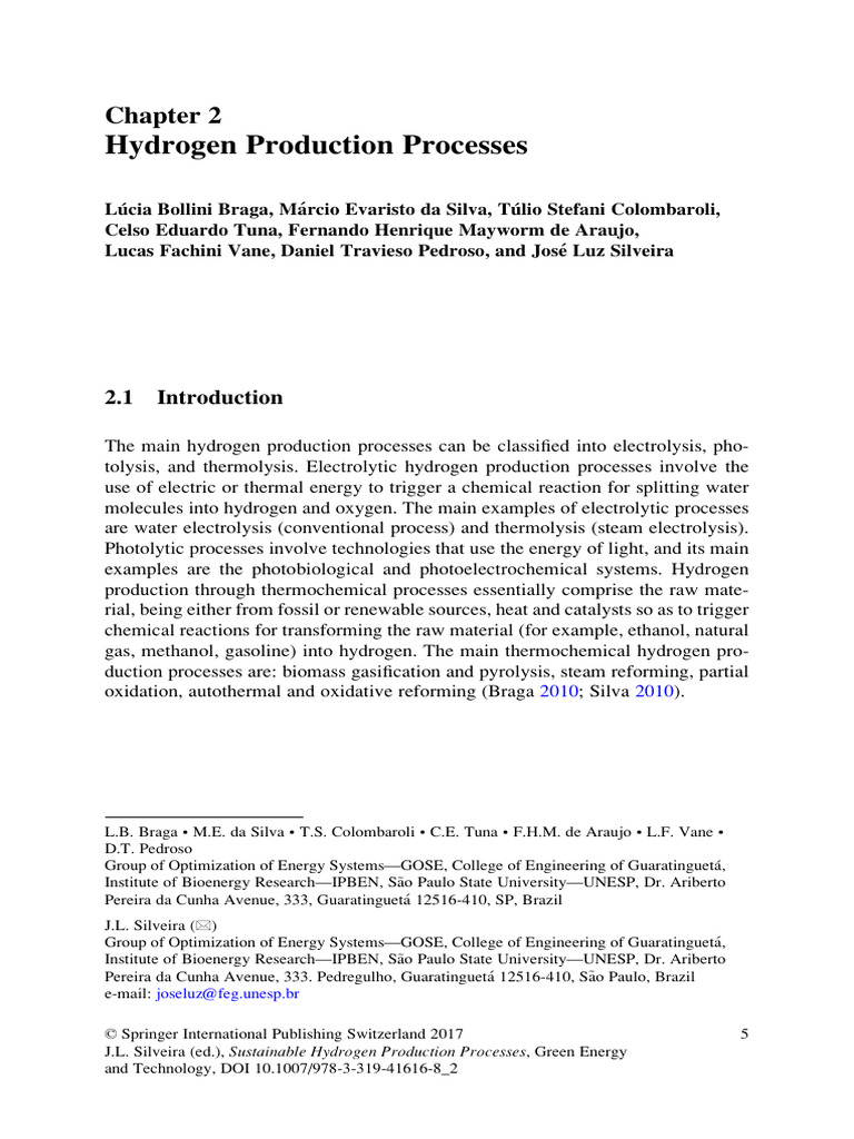 Hydrogen Production Methods Overview | PDF