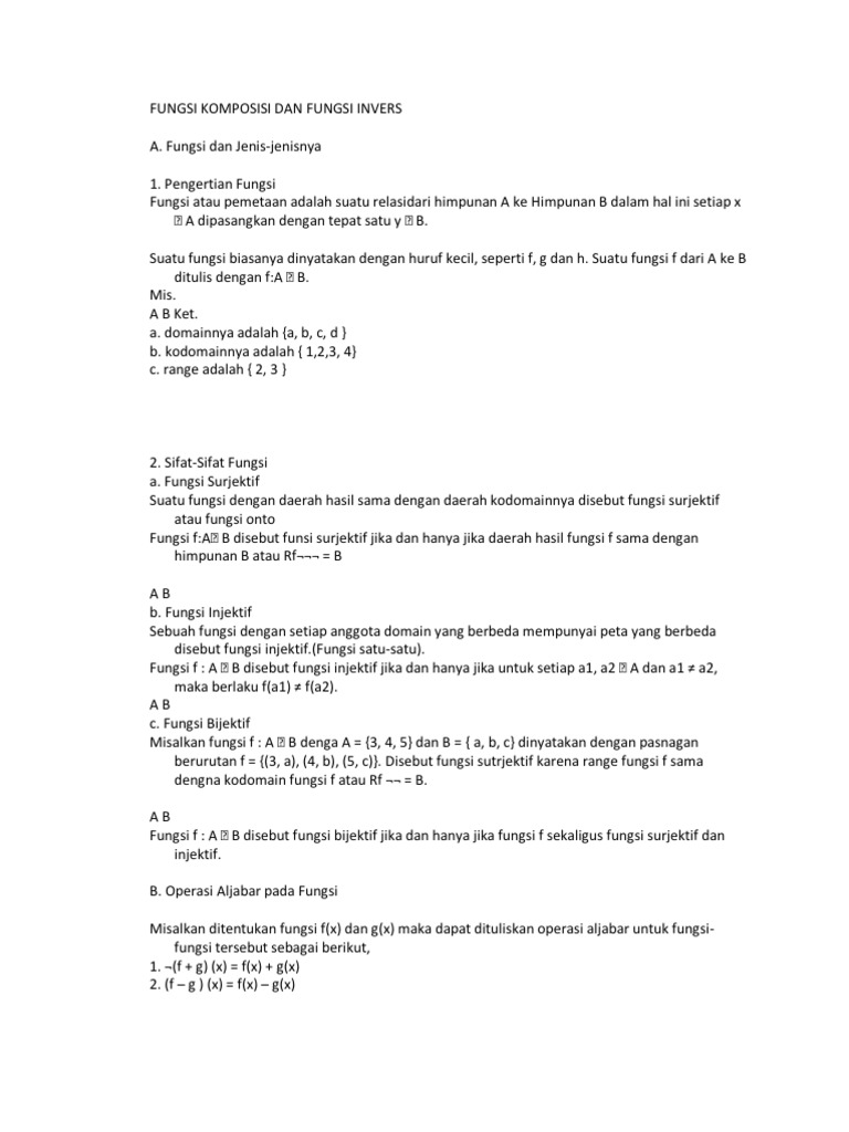 Fungsi Komposisi Dan Fungsi Invers