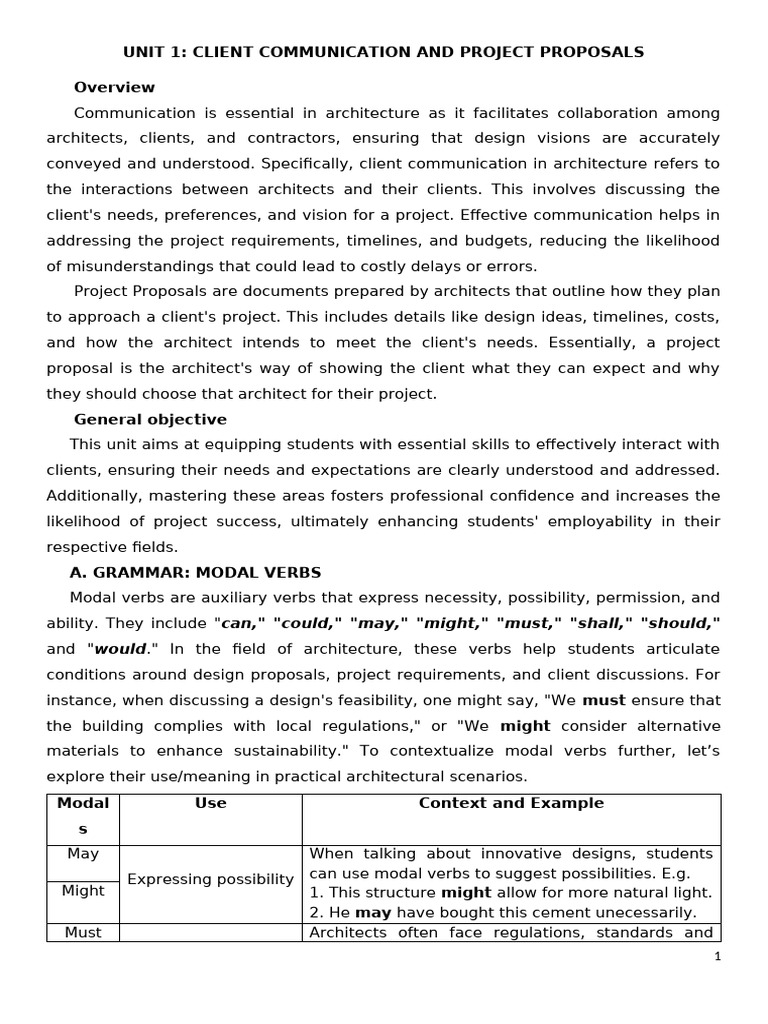 Client Communication in Architecture | PDF | Grammatical Tense ...