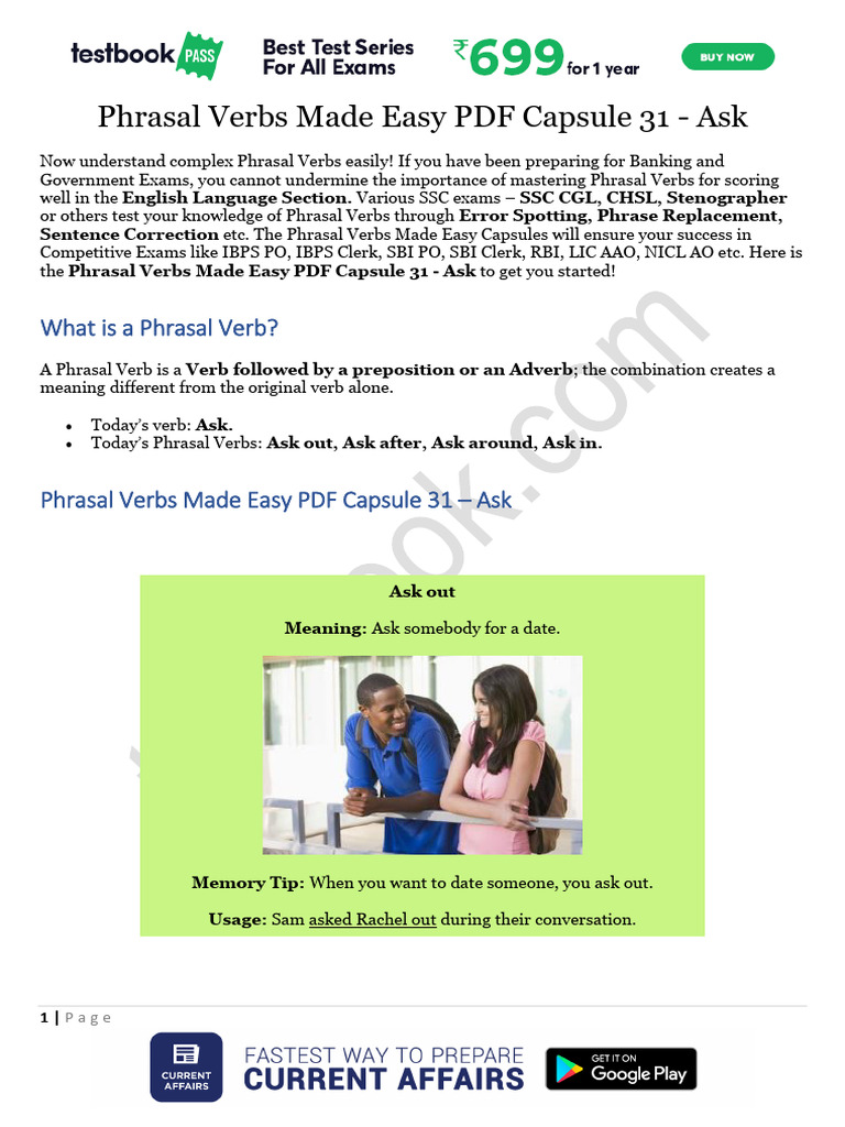 Mastering Phrasal Verbs: Ask Explained | PDF | Verb | English Language