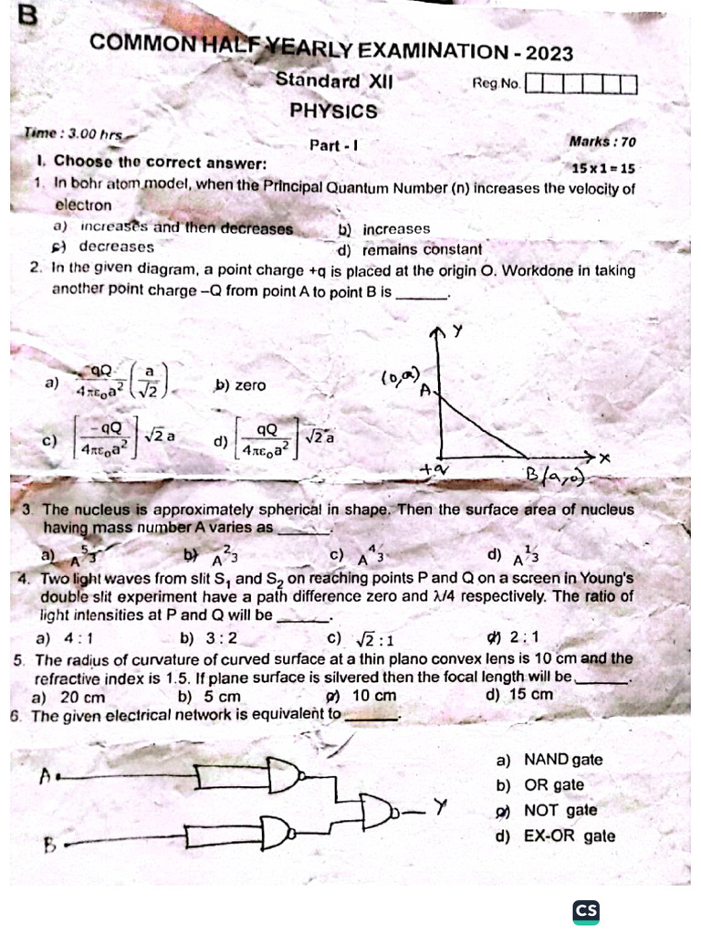 12TH PHYSICS PUBLIC QUESTION PAPER 2023 PDF DOWNLOAD ENGLISH MEDIUM visual data 7