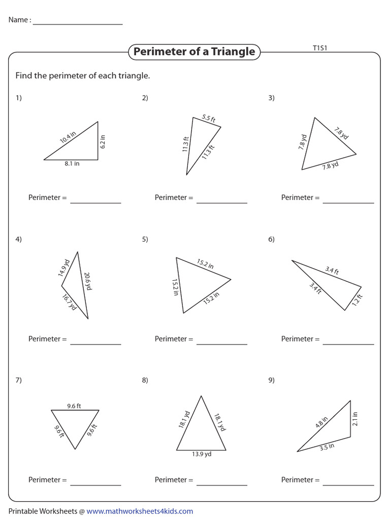 Perimeter - Triangles | PDF | Elementary Geometry | Length