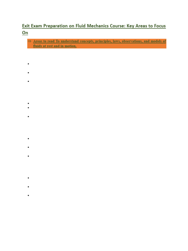 Fluid Mechanics Exam Prep Guide | PDF | Fluid Dynamics | Drag (Physics)