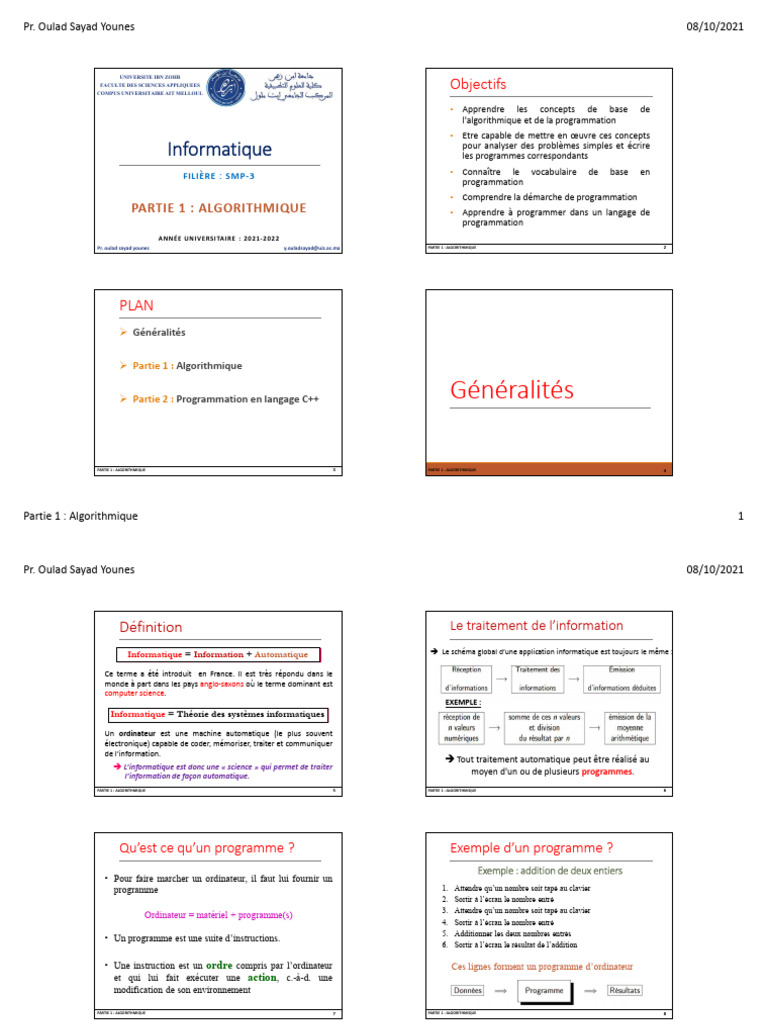 Introduction à l'algorithmique et programmation | PDF | Programmation ...