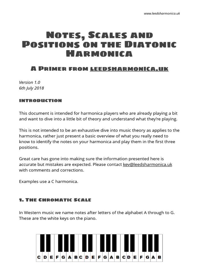 Harmonica Theory for Players | PDF | Scale (Music) | Harmonica