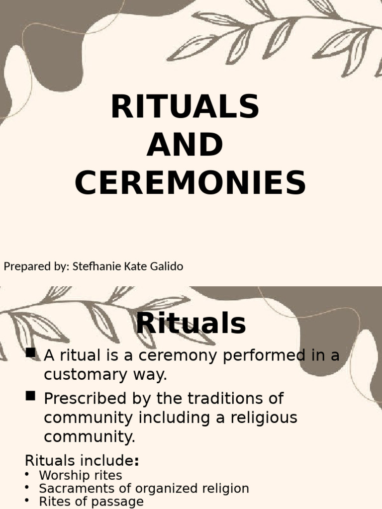 Understanding Rituals and Ceremonies | PDF