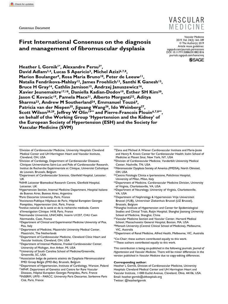 First International Consensus On The Diagnosis and Management of ...
