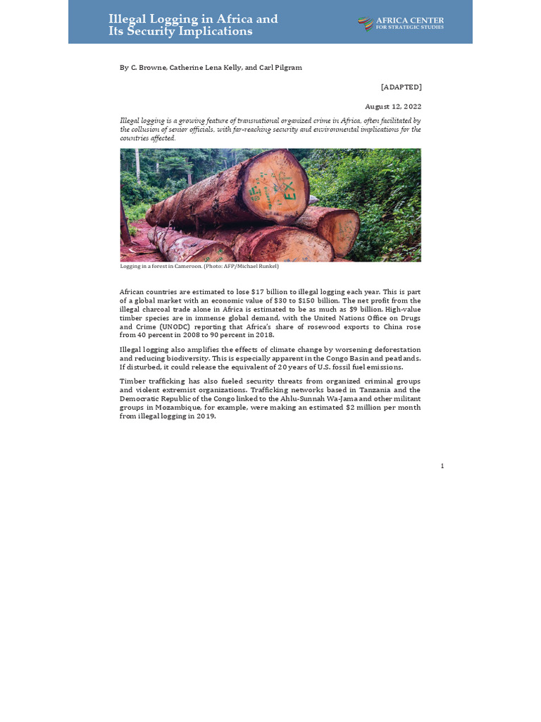 africa center | PDF | Logging | Africa