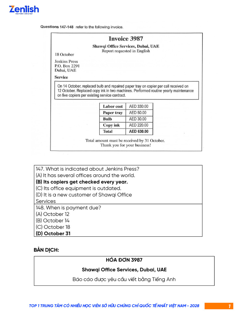 1.9. Giải Chi Tiết Part 7 Test 9 Ets 2019 Rc | PDF