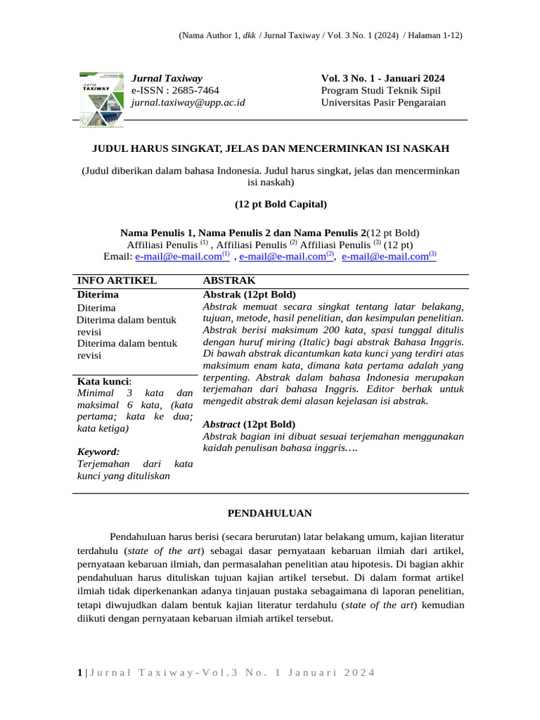 Panduan Penulisan Jurnal Ilmiah 2024 | PDF