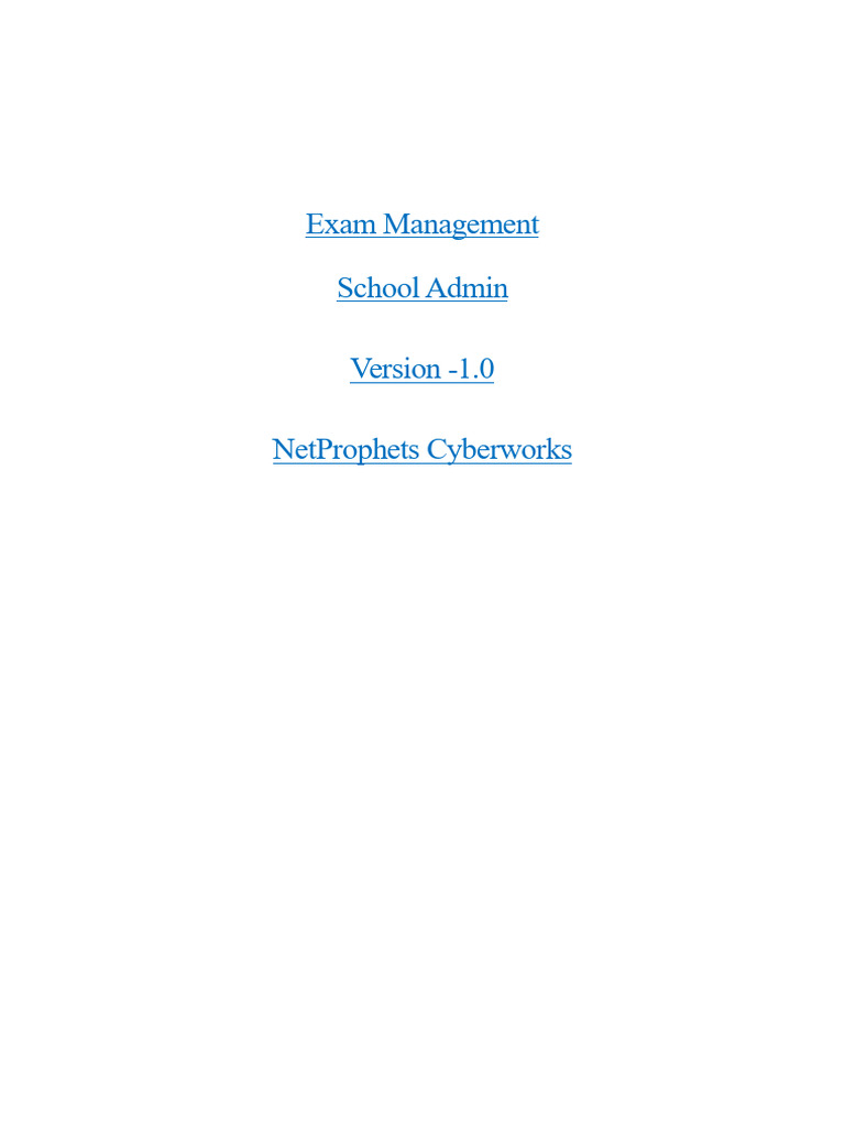 Exam Management System Overview | PDF | Software | Computing