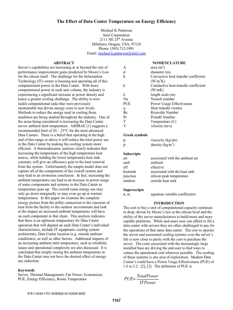 Data Center Temperature & Energy Efficiency | PDF | Data Center | Heat ...