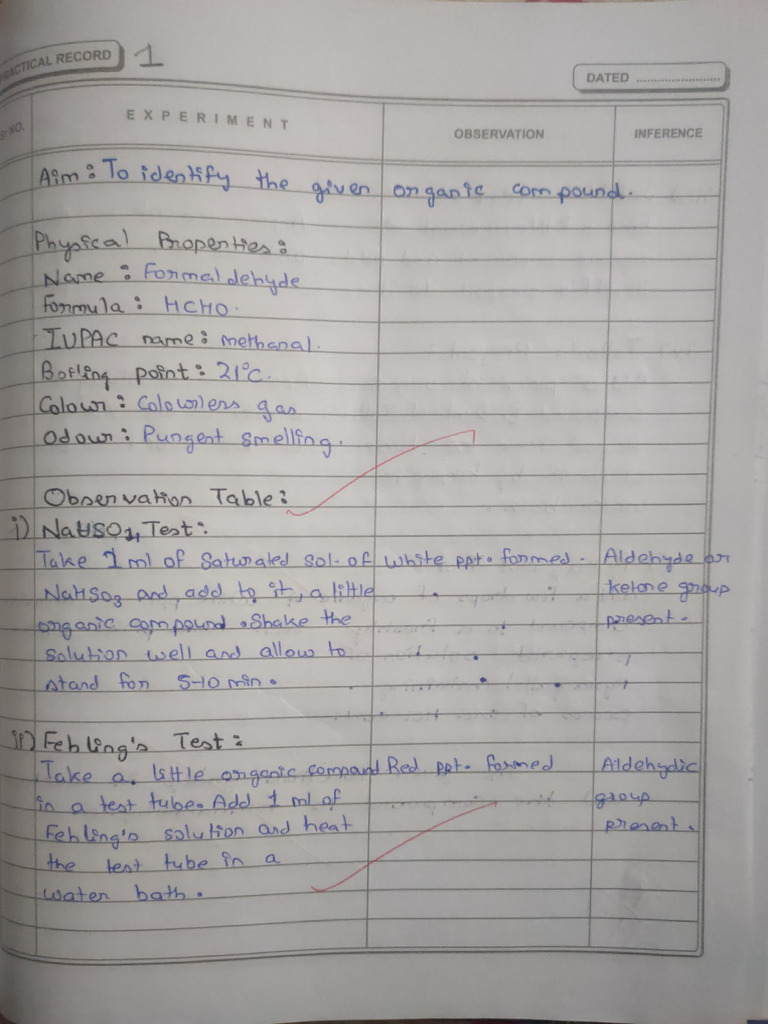 Practical Record of Chemical Experiments | PDF | Functional Group ...