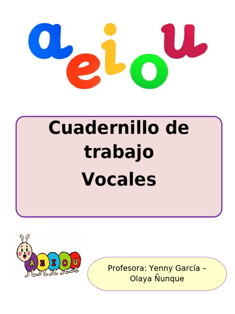Cuadernillo de Trabajo: Vocales para Niños | PDF
