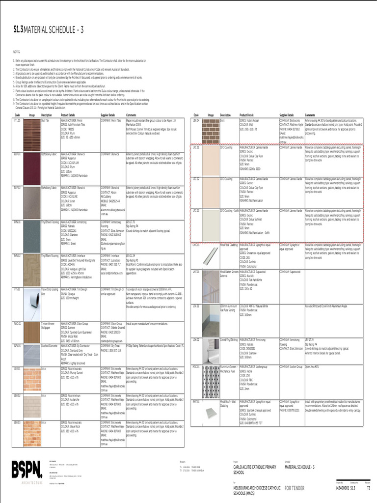 Interior Design Finishes Schedule | PDF | Tile | Building Engineering