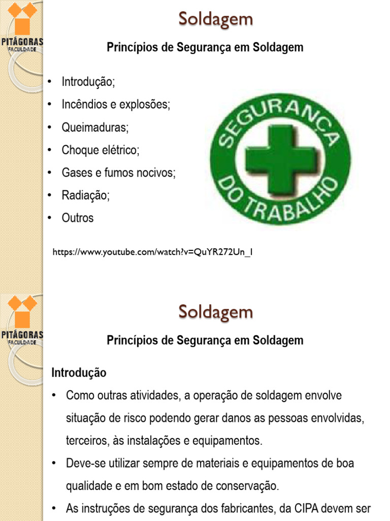 Aula+003+-+Segurança+na+Soldagem | PDF | Oxigênio | Queimadura