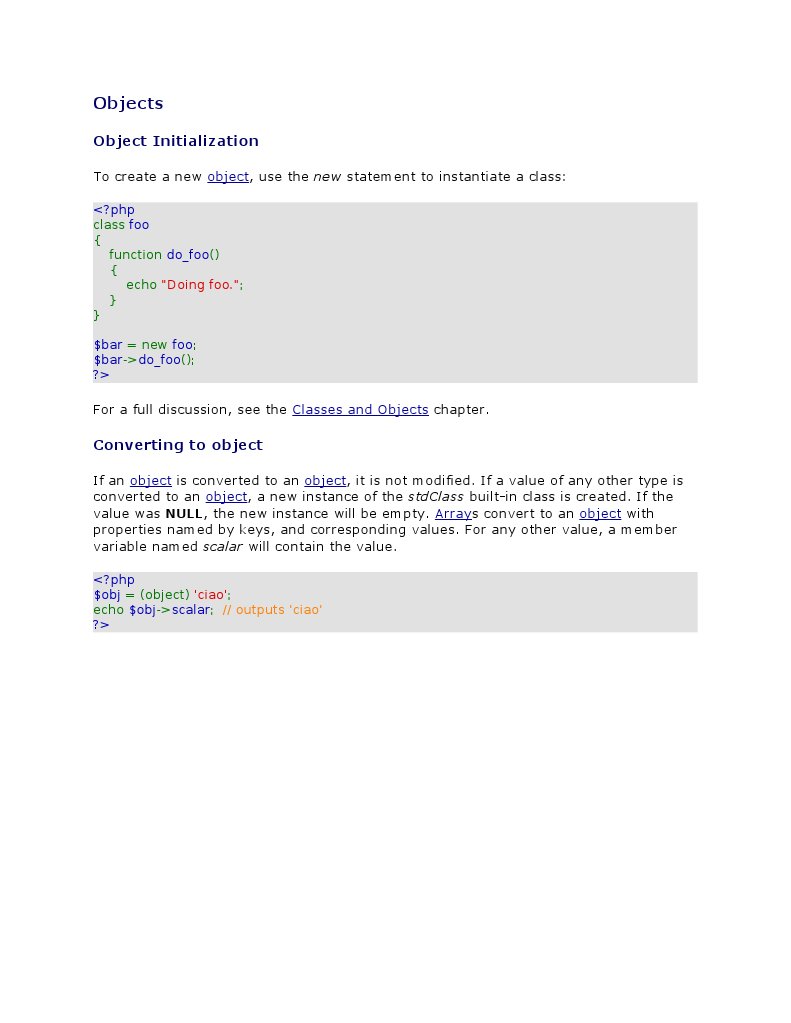 PHP Object Initialization Guide | PDF