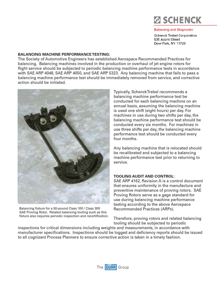 Schenck Balancing Machine Testing Guide | PDF | Test (Assessment ...