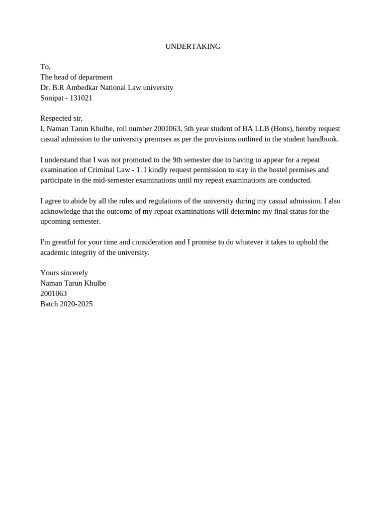 Undertaking | PDF