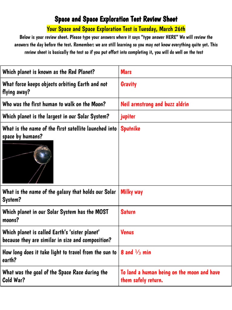 Ana Ramirez Calcagno - Space and Space Exploration Test Review Sheet ...