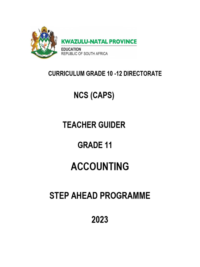 Grade 11 Accounting Term 3 Guide | PDF | Expense | Income