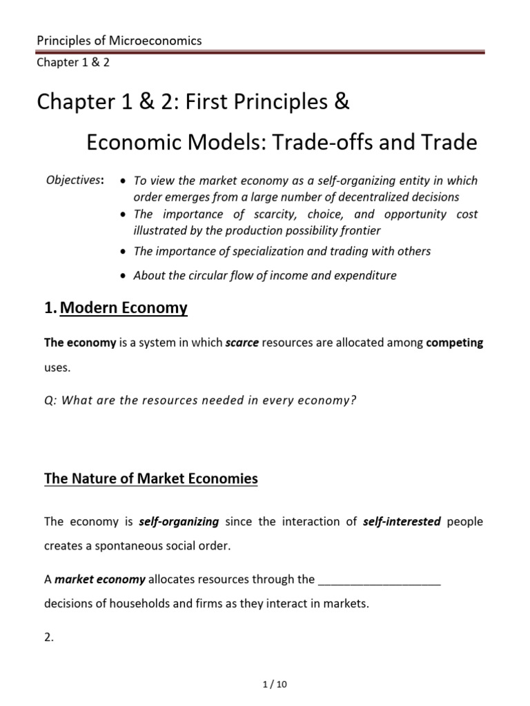 Econ 103 - Lecture Note - CH 1 and 2 | PDF | Economics | Microeconomics