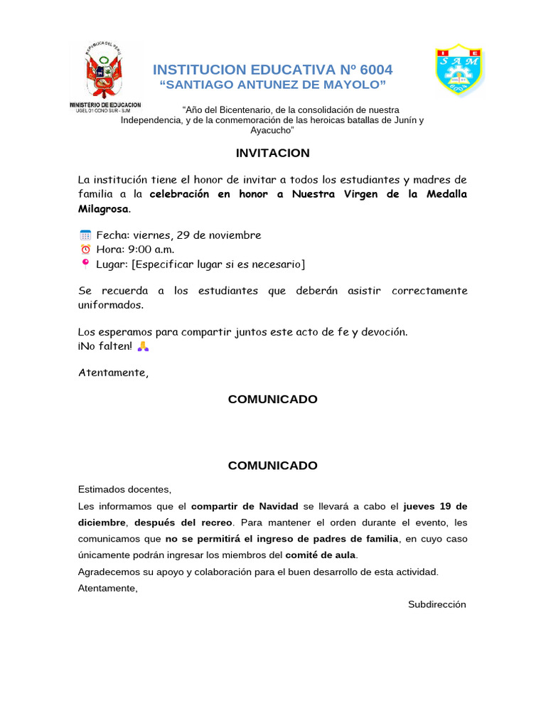 Documentos de Fin de Año | PDF | Salón de clases | Escuelas