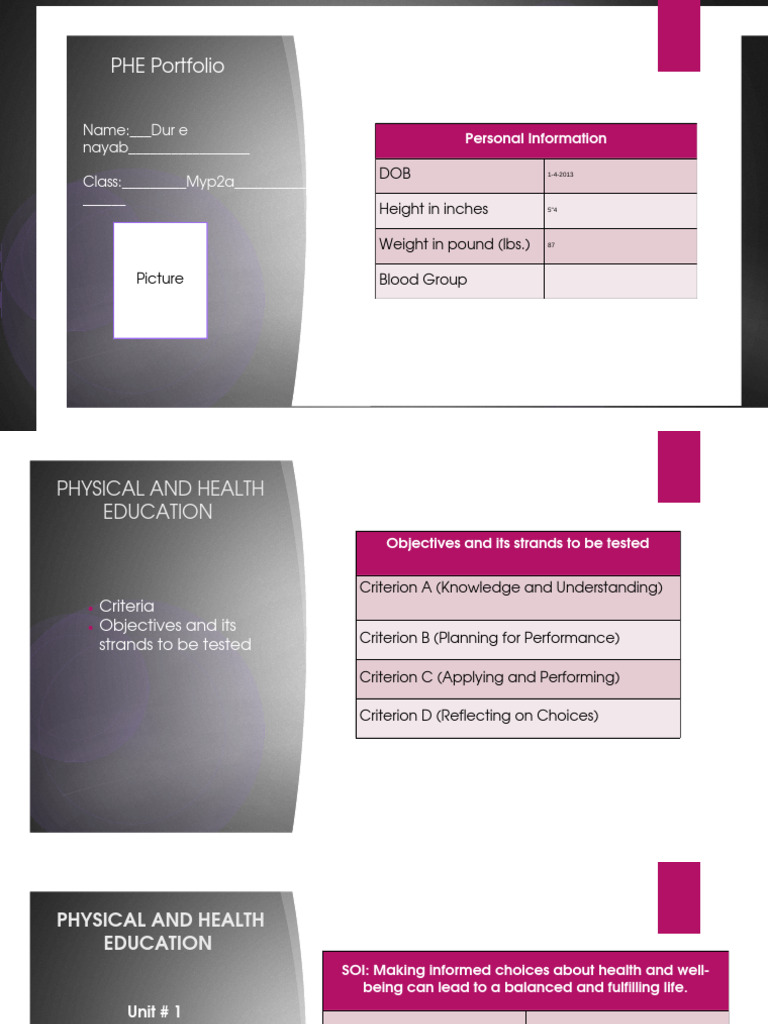 Health and Fitness Education Portfolio | PDF | Physical Fitness