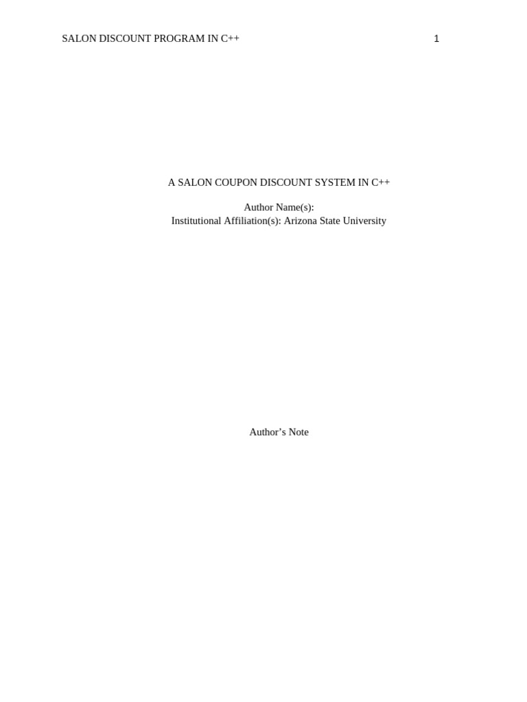 C++ Salon Discount System Explained | PDF | Computer Program | Programming