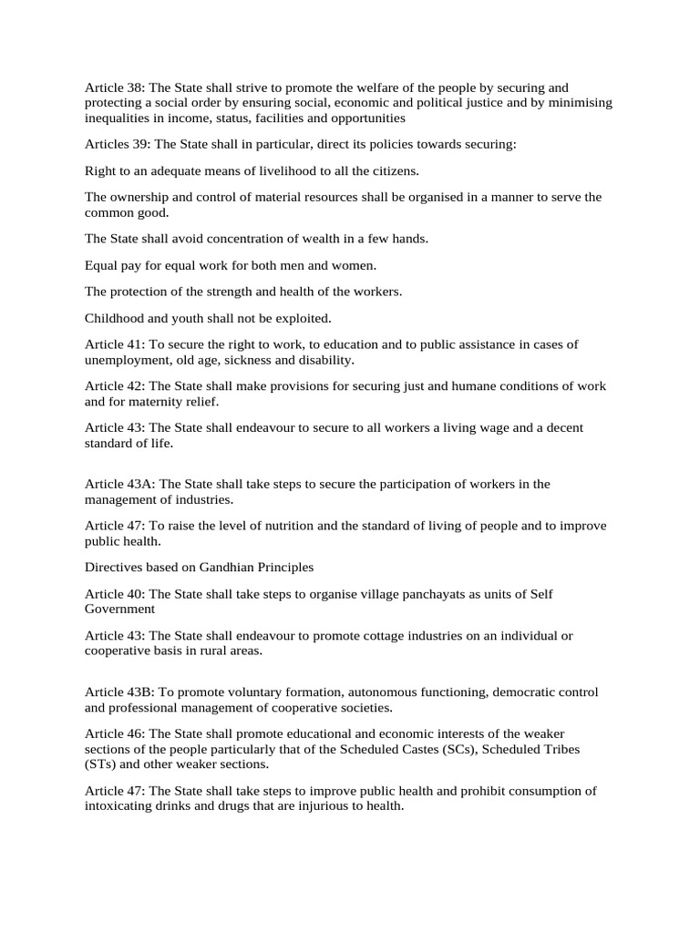 Article 38 of the Indian Constitution | PDF | Welfare | Government
