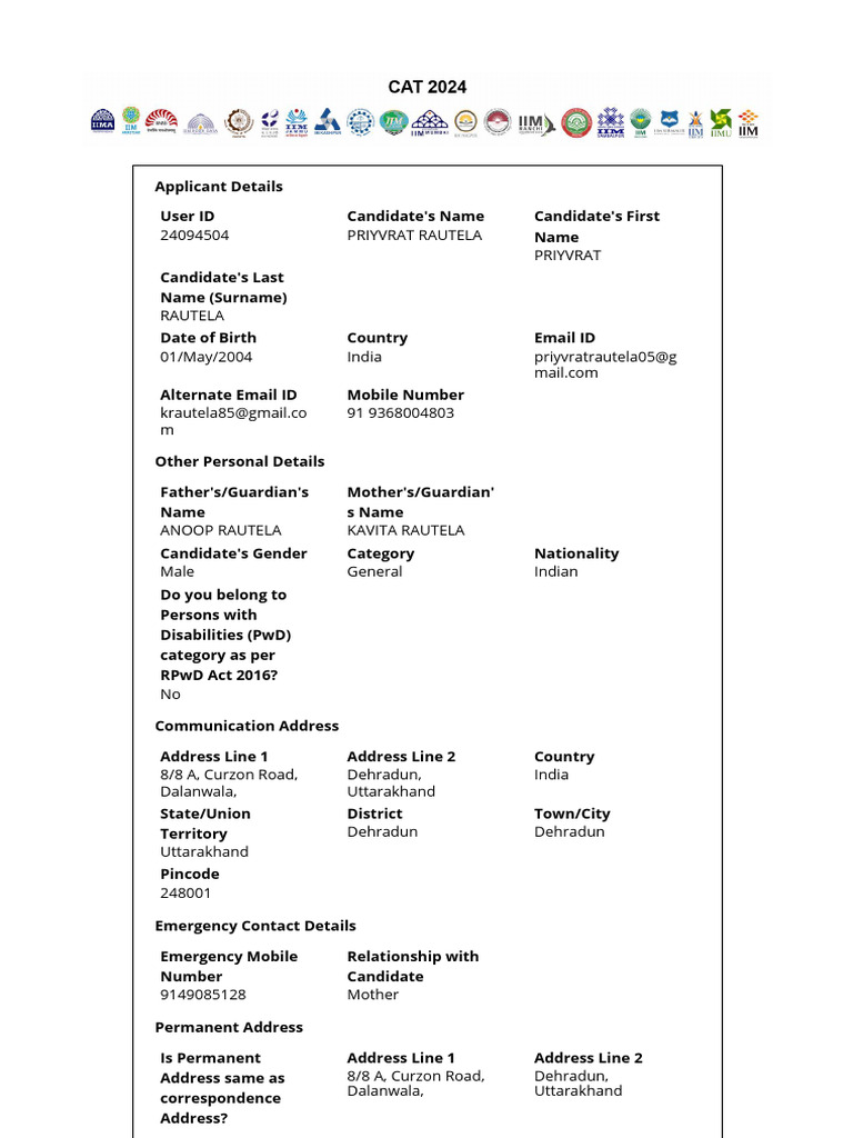 CAT 2024 | PDF | Qualifications | Vocational Education