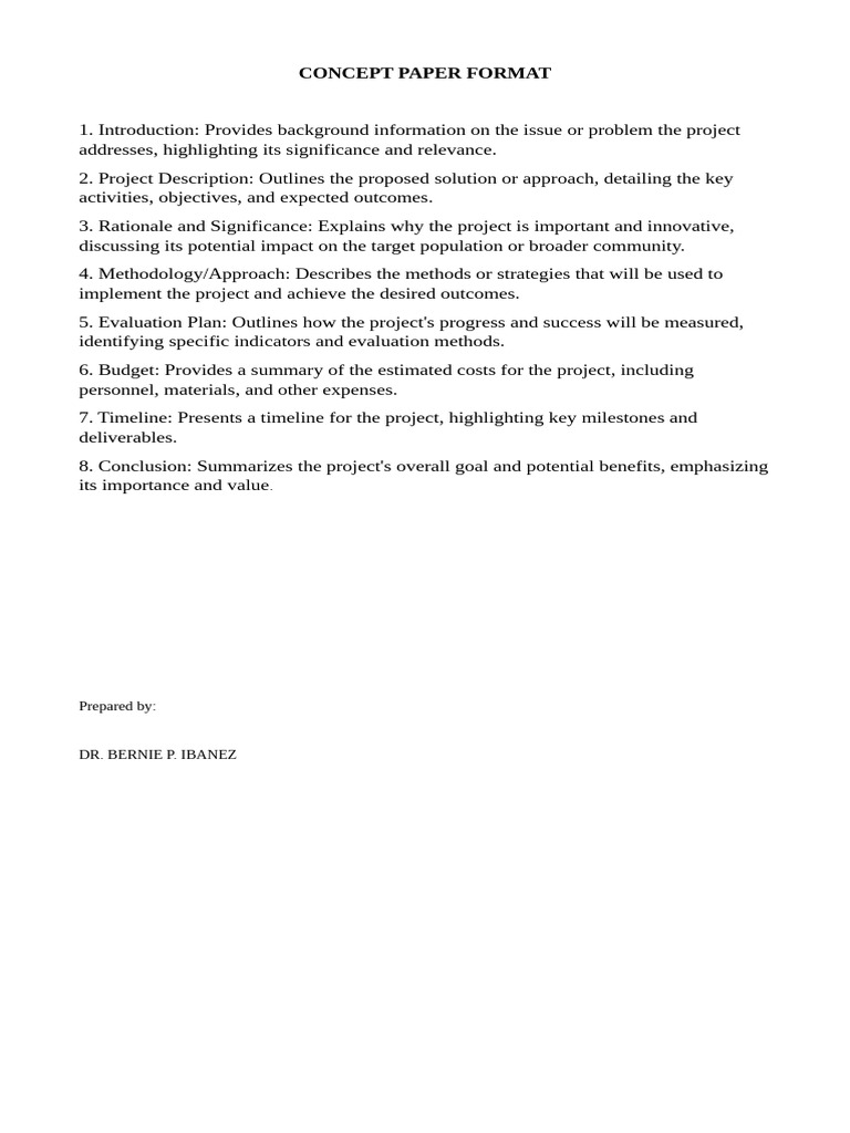 Concept Paper Structure Guide | PDF