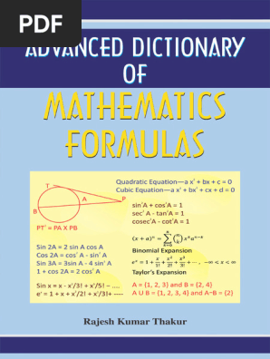 Advance Dictionary of Mathematics Formulas | PDF | Numbers