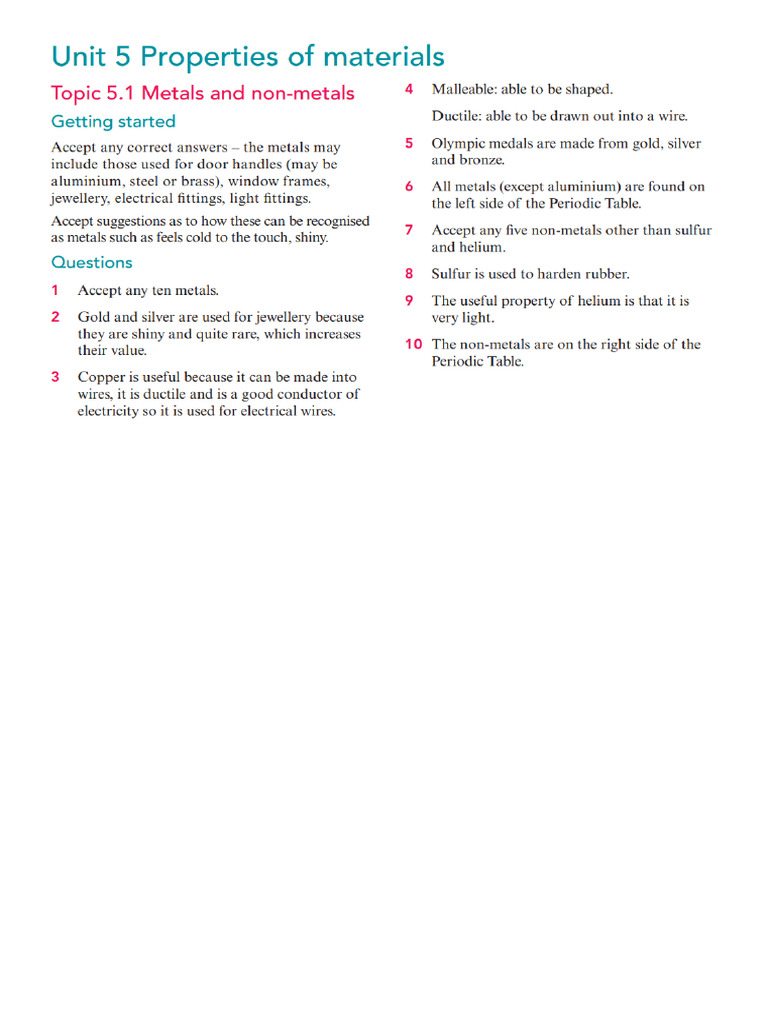 Stage 7 Workbook Answers Chapter 5 | PDF