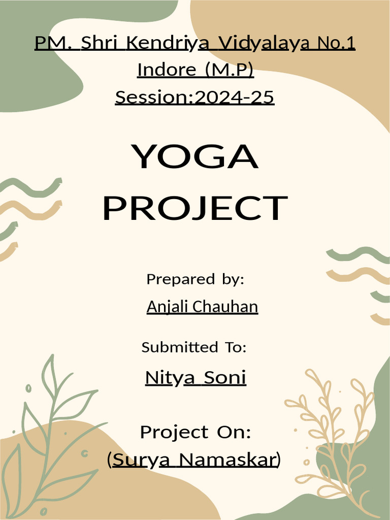 Surya Namaskar Project by Anjali Chauhan | PDF