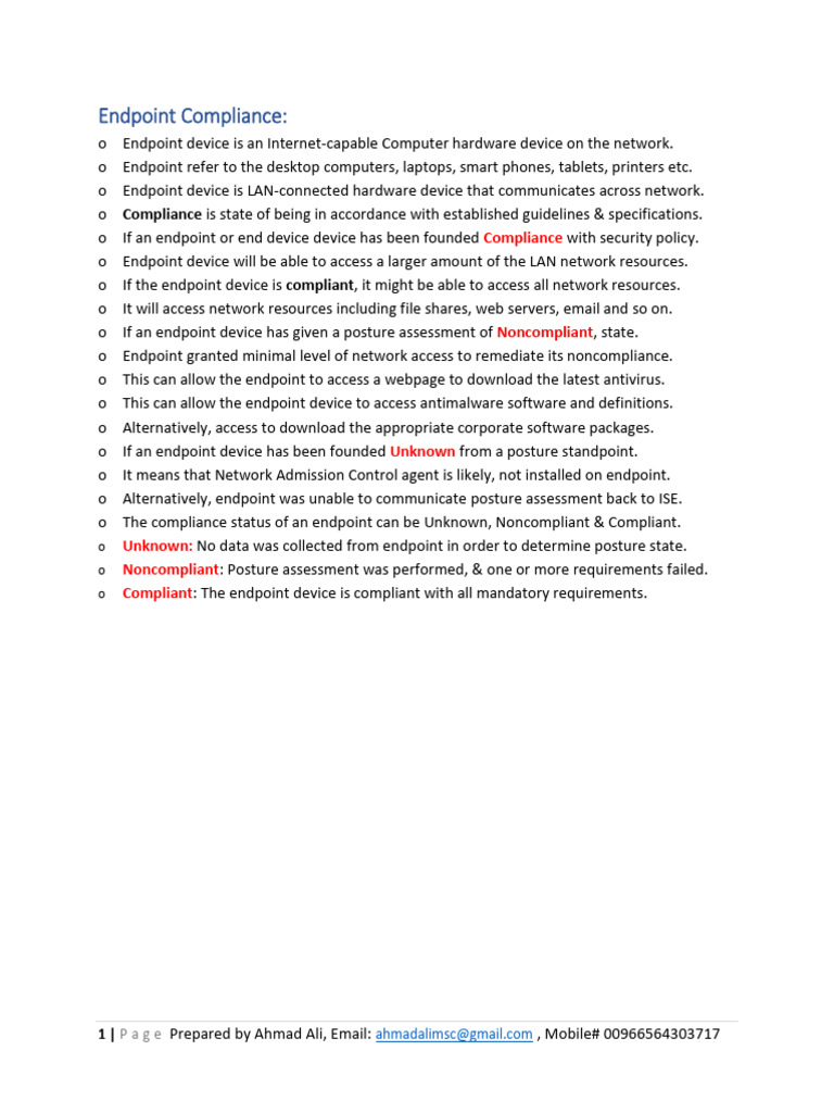 Endpoint Compliance and Network Access | PDF