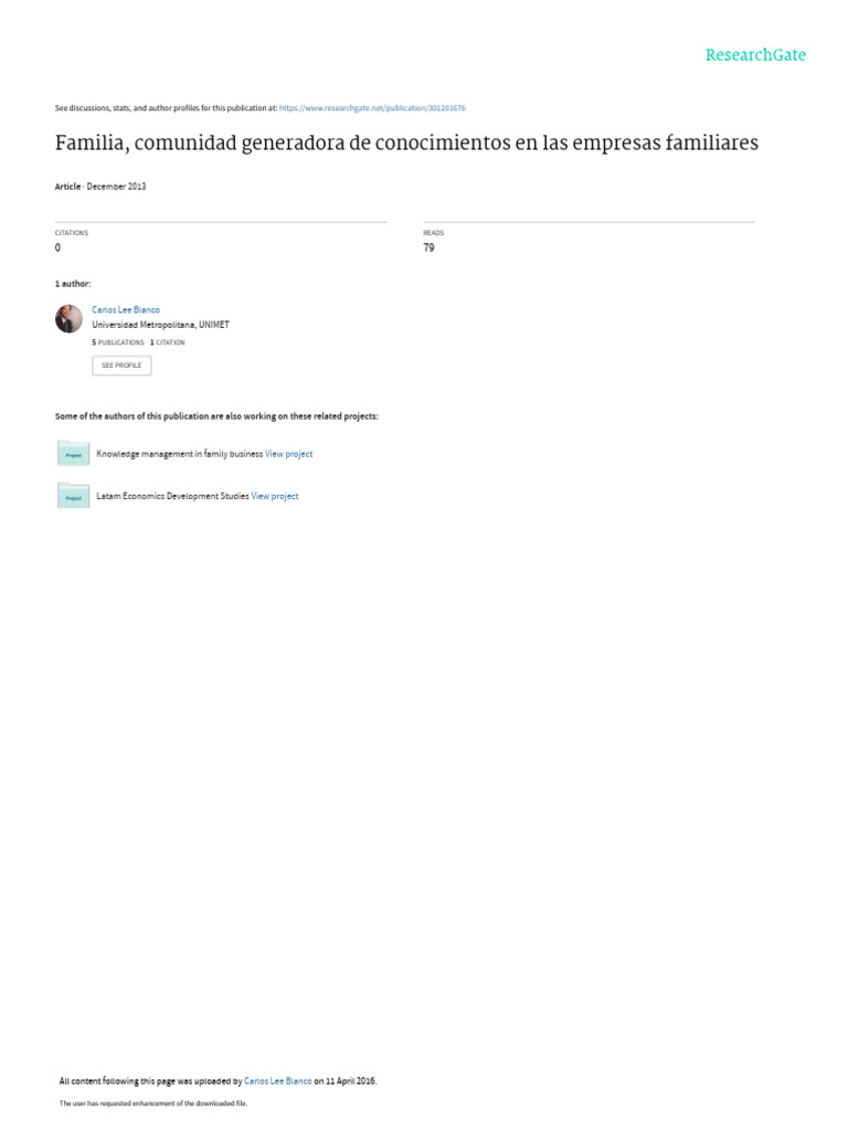 Conocimiento en Empresas Familiares | PDF | Business | Conocimiento