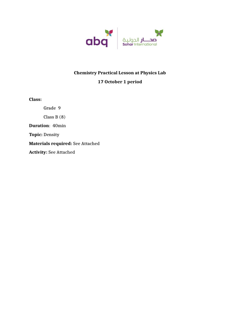 Physics Density Practical Info | PDF