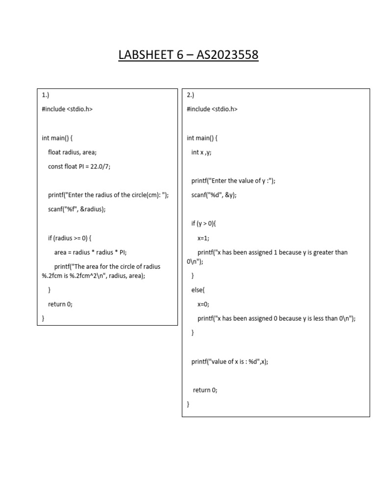 C Programming Conditional Examples | PDF | Computer Science | Computer ...