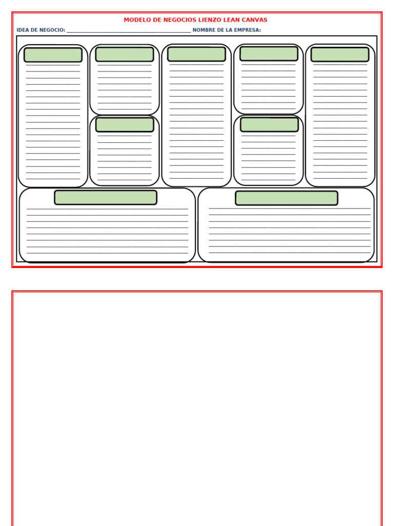 Esquema Del Modelo de Negocios Lienzo Lean Canvas | PDF | Modelo de ...